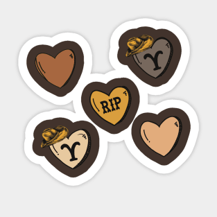 Yellowstone Candy Heart RIP Valentines Day Design Sticker